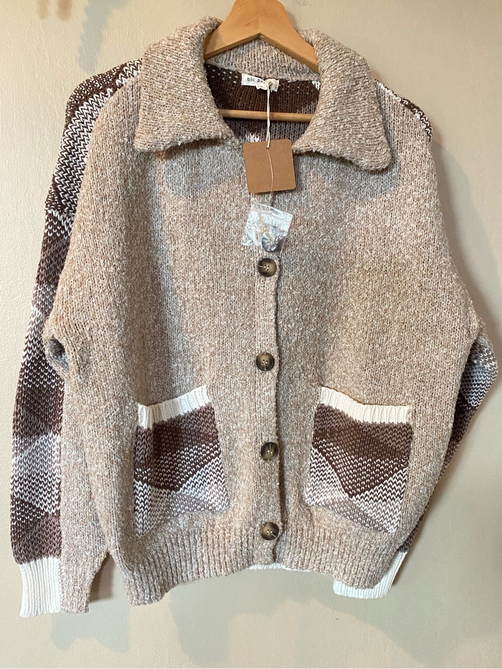 Blu Pepper Knit Button-Up Cardigan